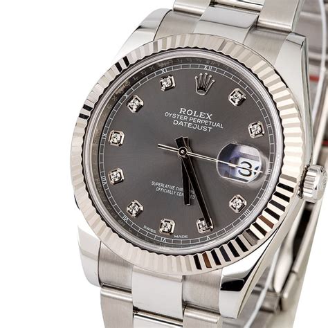 rolex datejust ii rhodium dial|rolex datejust diamond bezel 41mm.